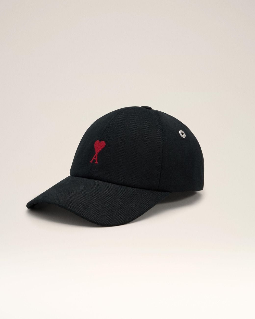 AMI Black Cotton Cap With Ami De Coeur