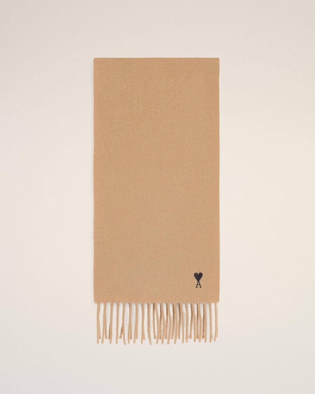 AMI Natural Wool Scarf With Ami De Coeur