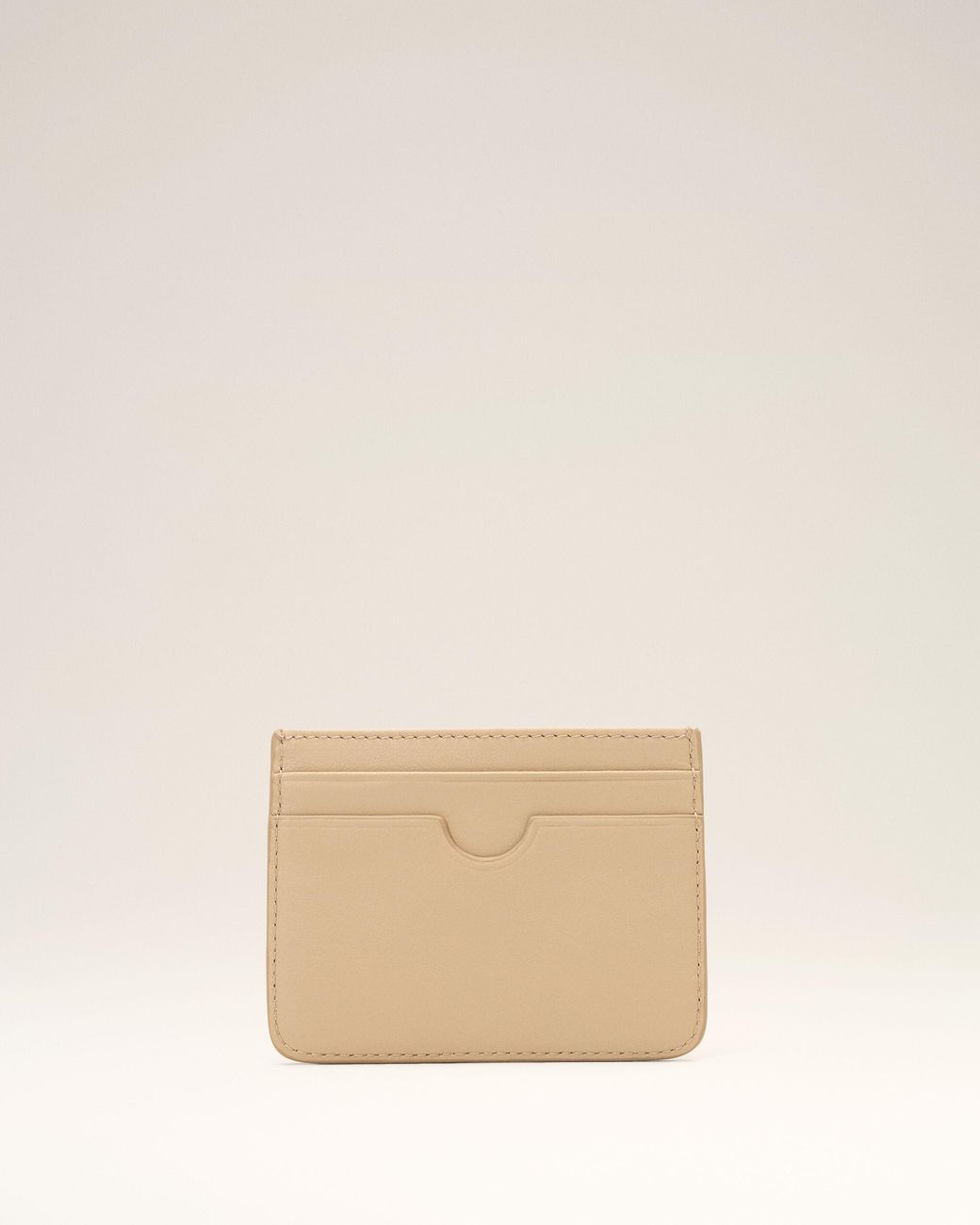 AMI Natural Cowhide Leather Card Holder With Ami De Coeur