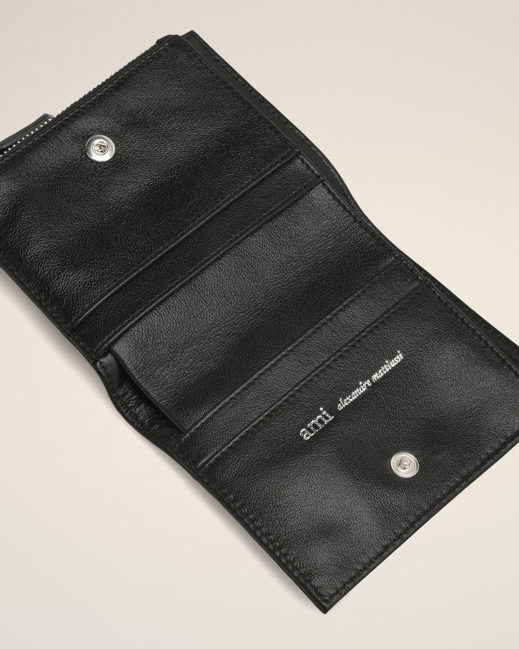 AMI Natural Voulez-Vous Cowhide Leather Folded Wallet