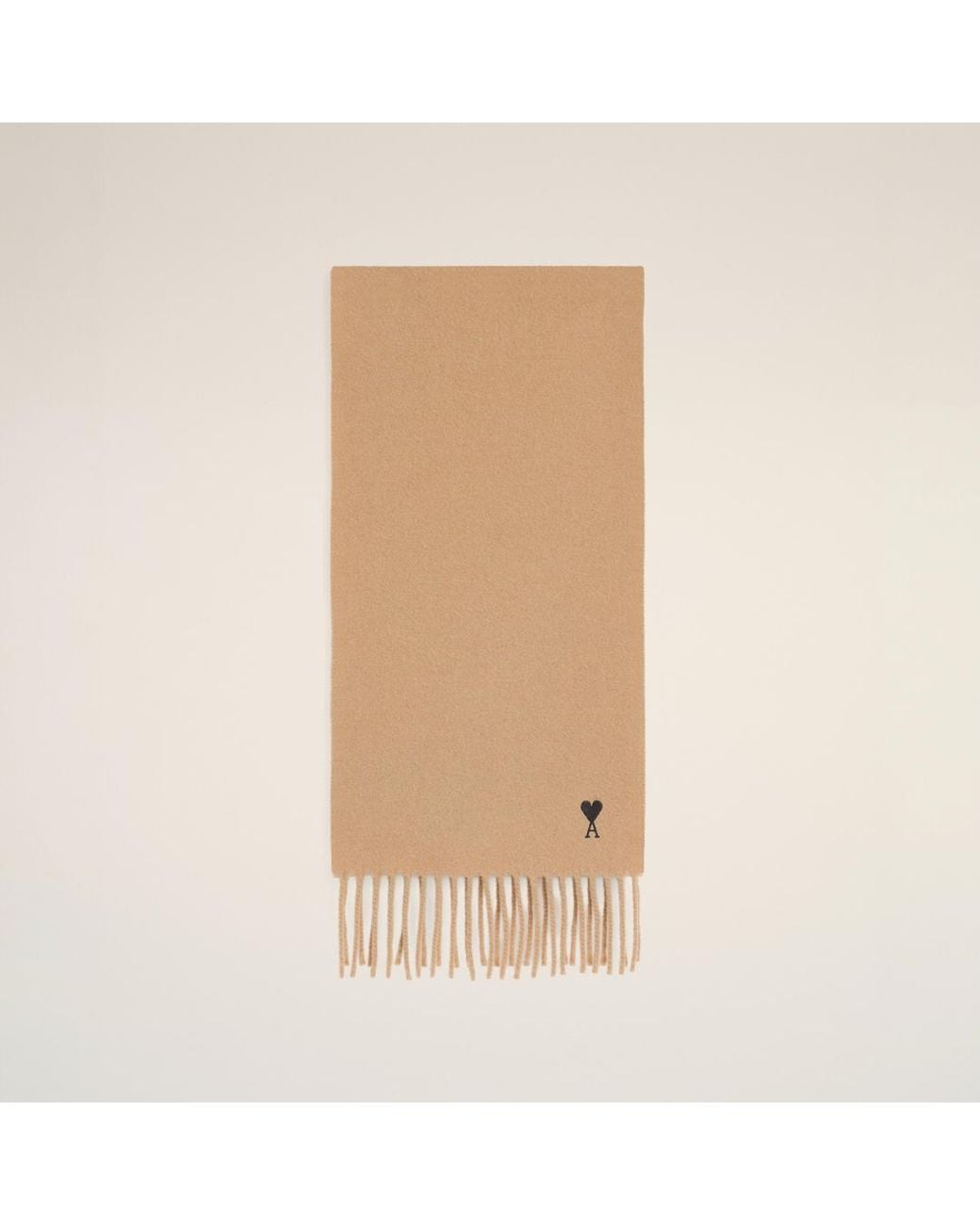 AMI Natural Wool Scarf With Ami De Coeur