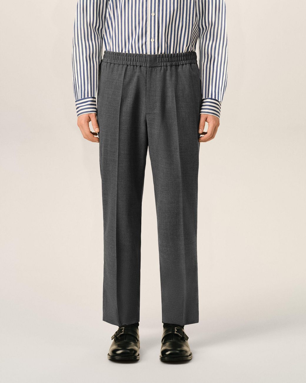 AMI Multicolor Elasticated-Waist Wool Trousers for men