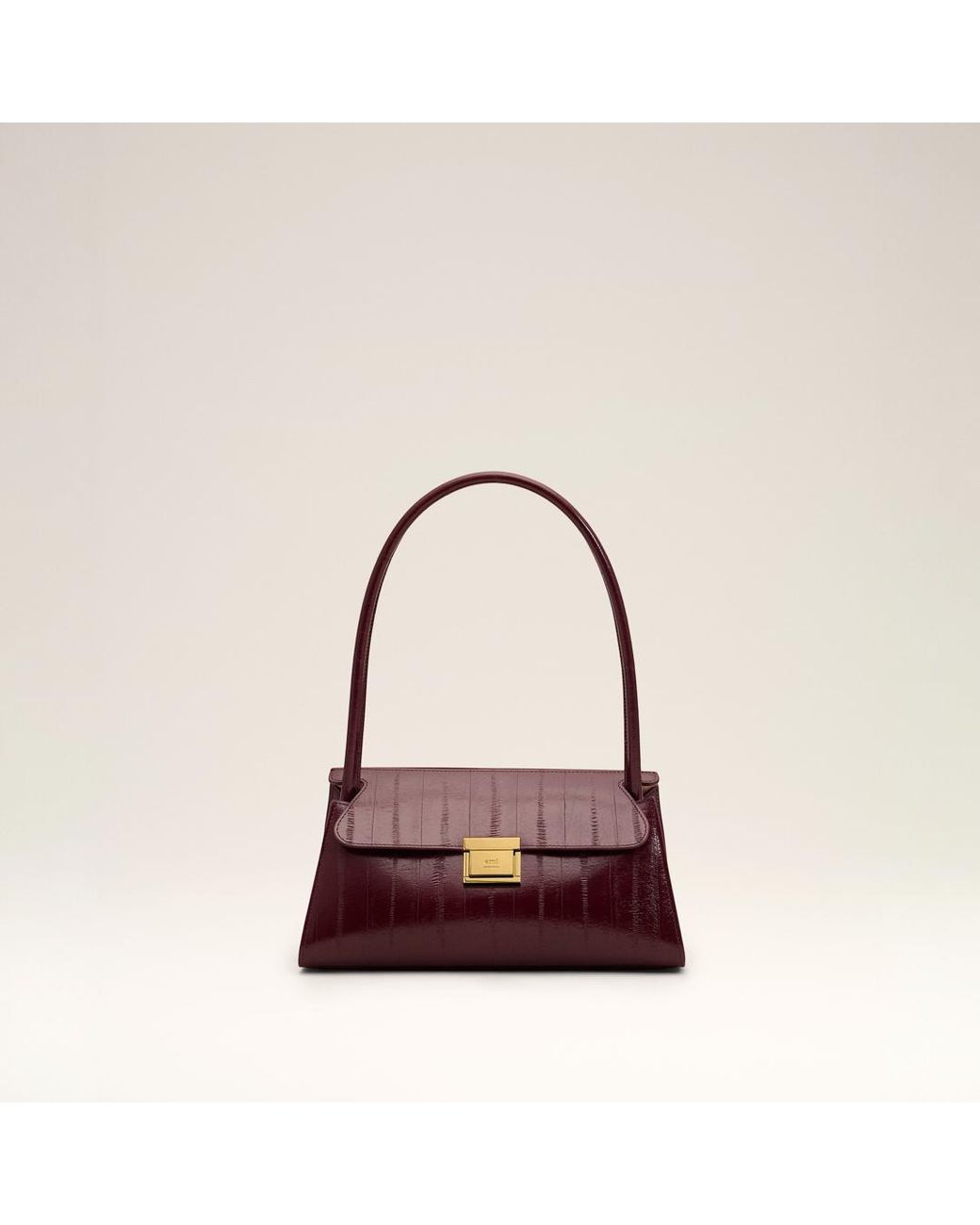 AMI Red Small Burgundy Cow Leather Mimi Bag