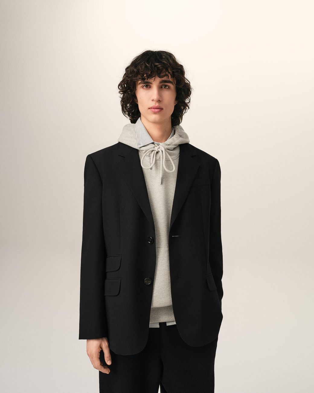 Blazer Dritto di AMI in Black da Uomo