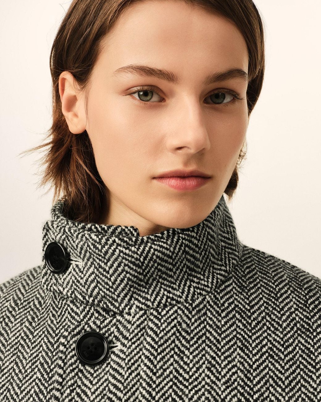 AMI Gray Wool Padded Harrington Jacket