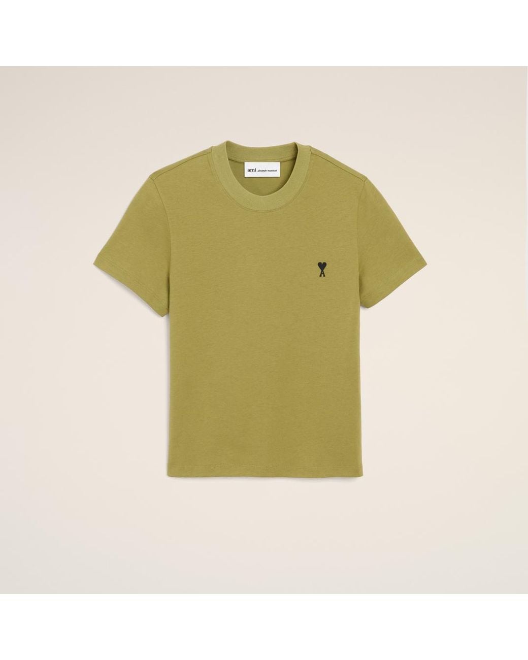AMI Green Cotton Ami De Coeur Cropped T-Shirt