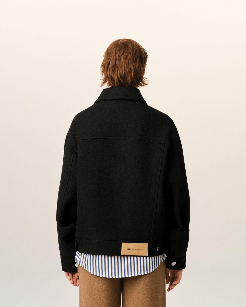 AMI Black Wool Trucker Jacket