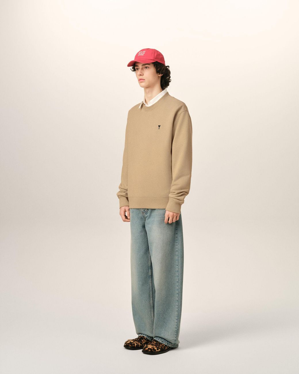 AMI Natural Cotton Sweatshirt With Ami De Coeur for men
