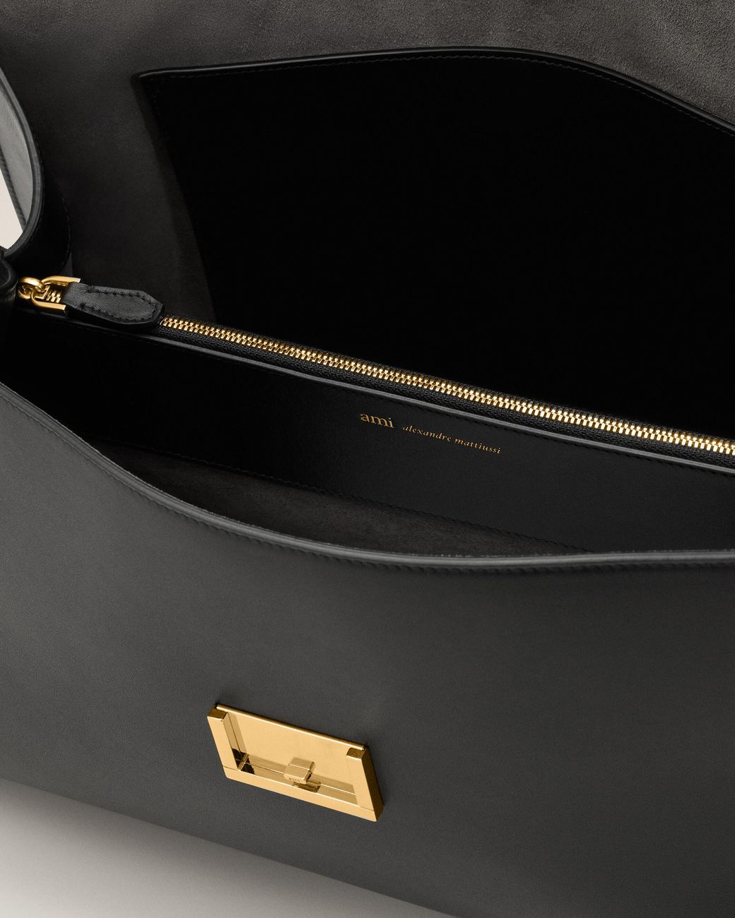 AMI Black Cow Leather Mimi Bag