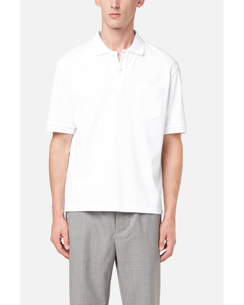 Ami Paris Oversized Polo Shirt in White for Men | Lyst UK