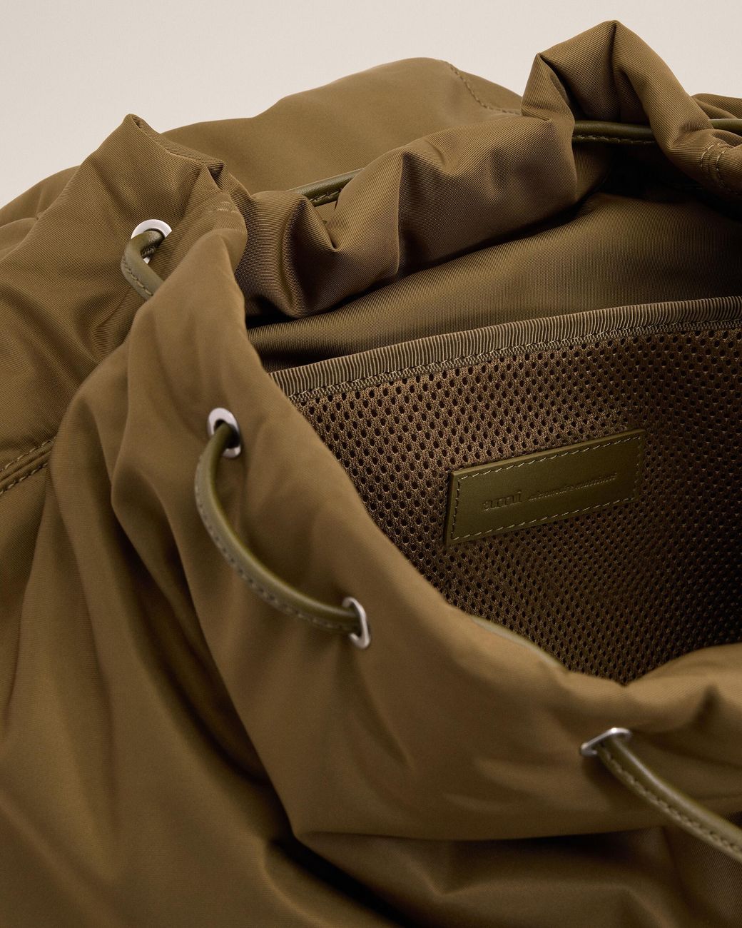 AMI Natural Nylon Marcel Flap Backpack