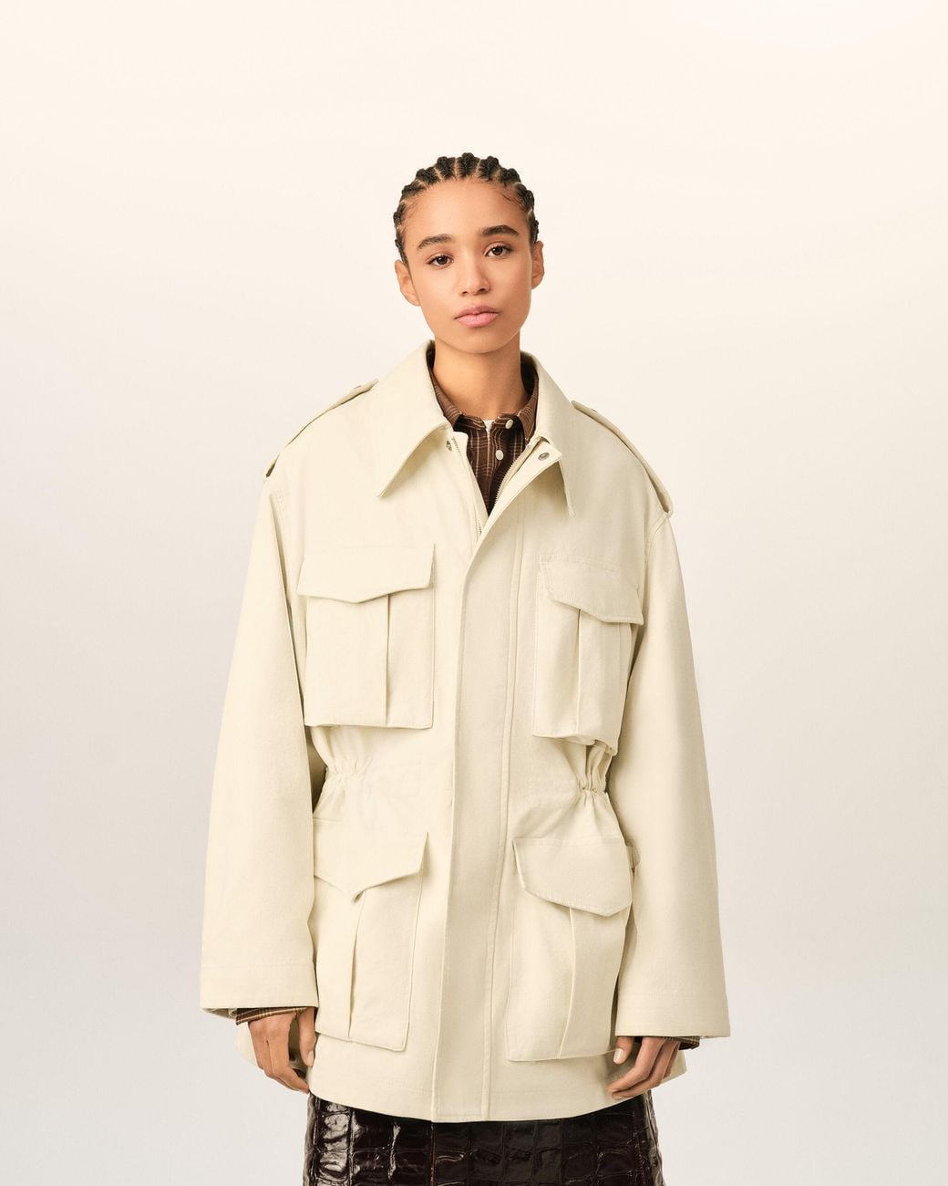 AMI Natural Cotton Utility Parka Jacket