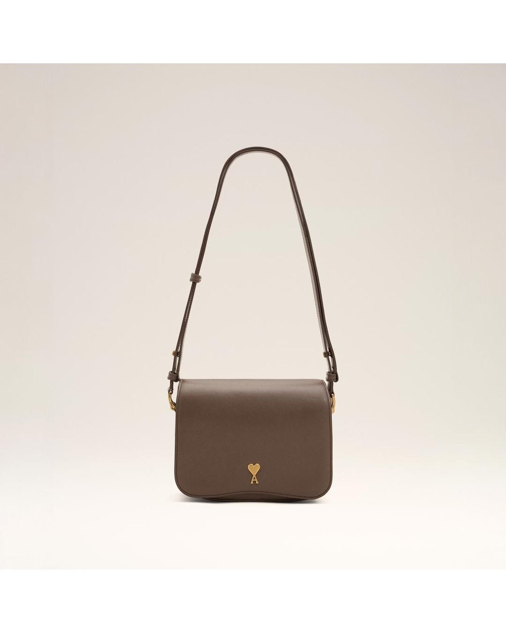 AMI Natural Cowhide Leather Paris Paris Bag