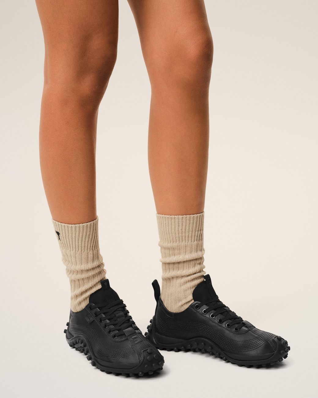 AMI Black Cow Leather Mirage Sneakers