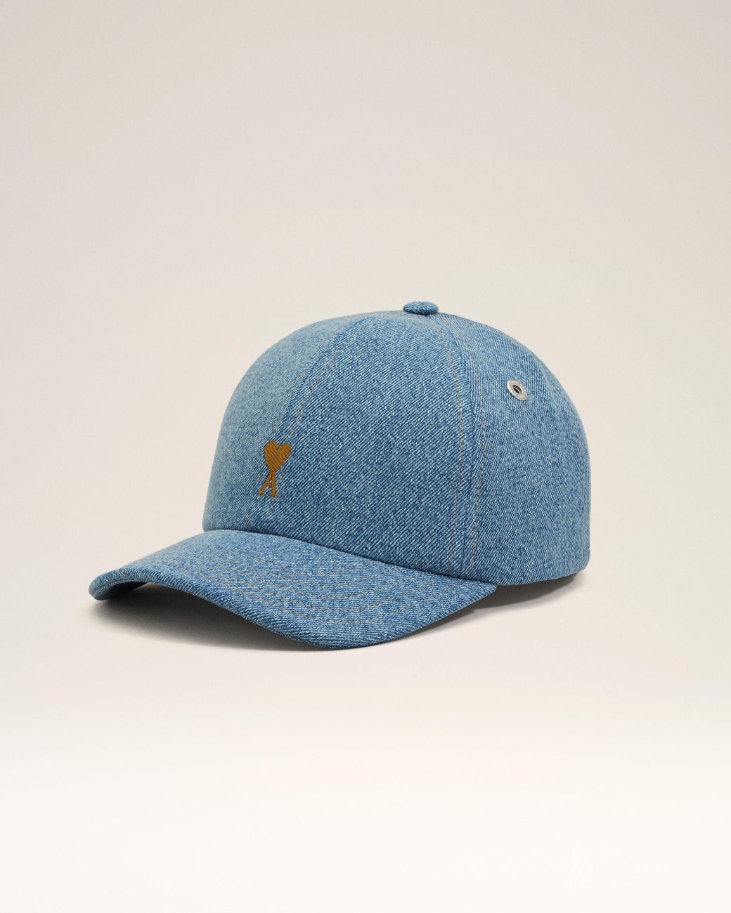 AMI Blue Denim Ami De Coeur Embroidery Cap