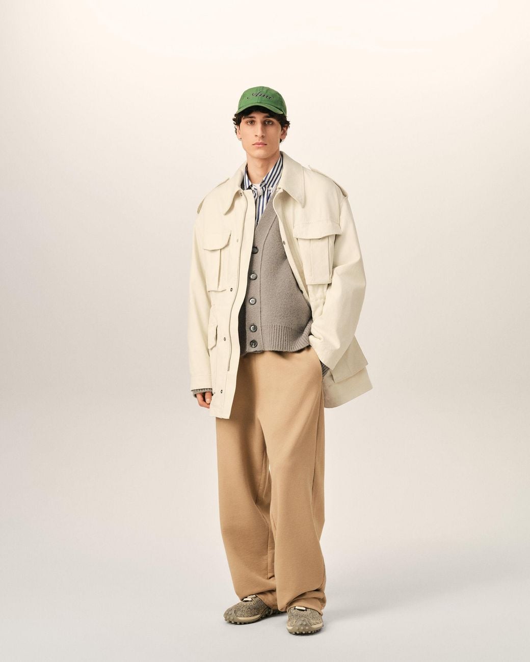 AMI Natural Cotton Utility Parka Jacket