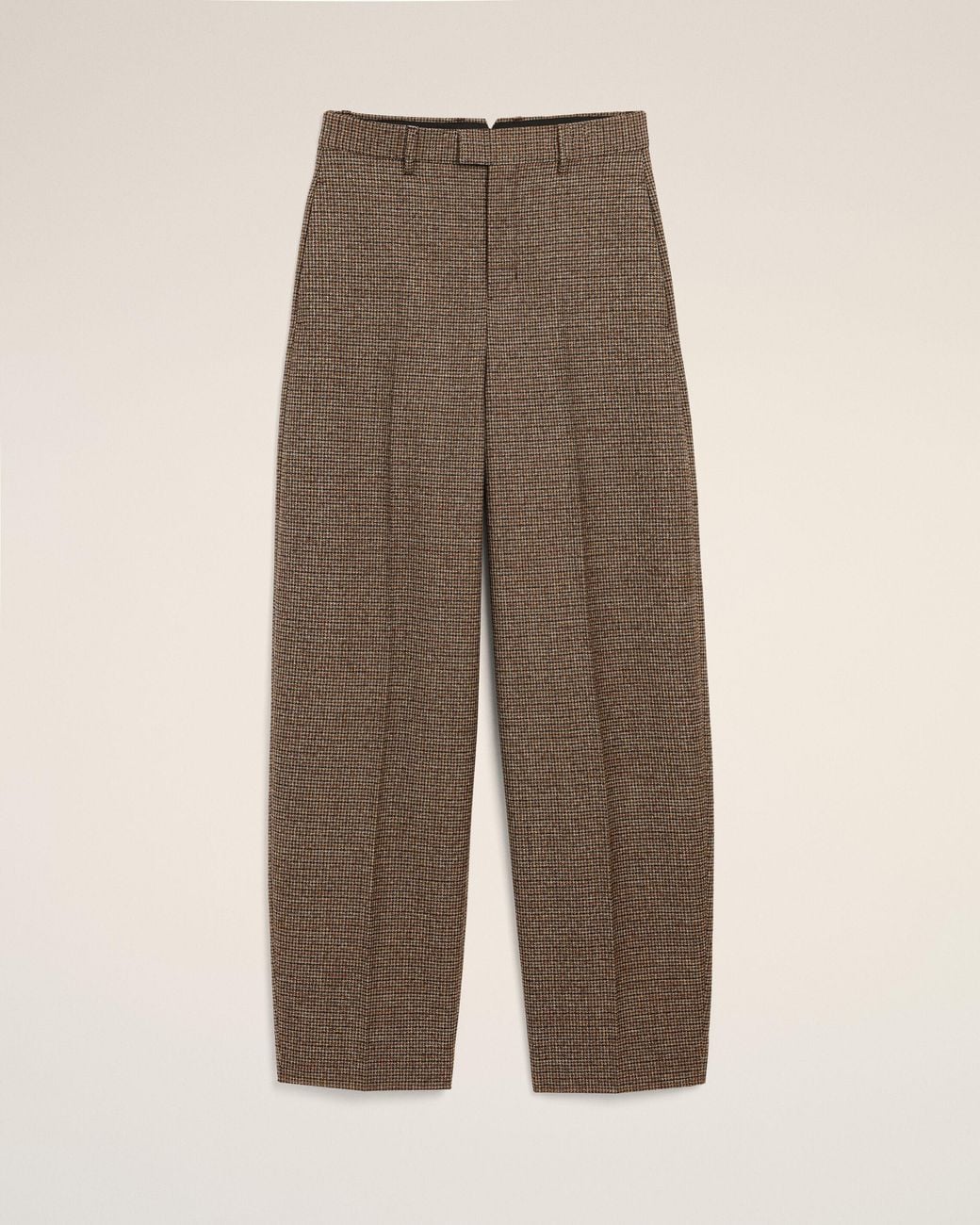 AMI Natural Houndstooth Balloon-Fit Wool Trousers for men