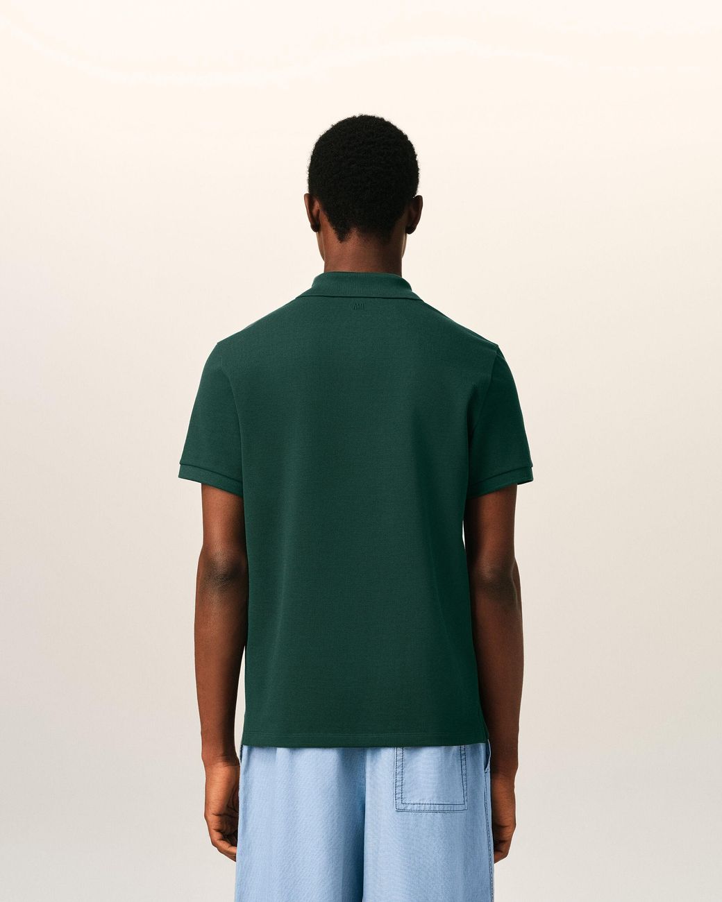 AMI Green Cotton Polo With Ami De Coeur for men