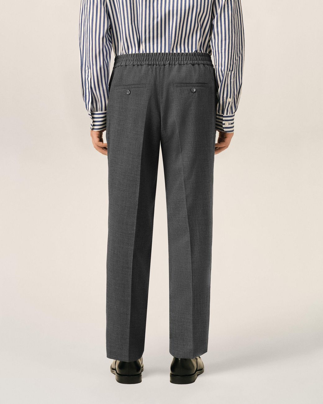AMI Multicolor Elasticated-Waist Wool Trousers for men