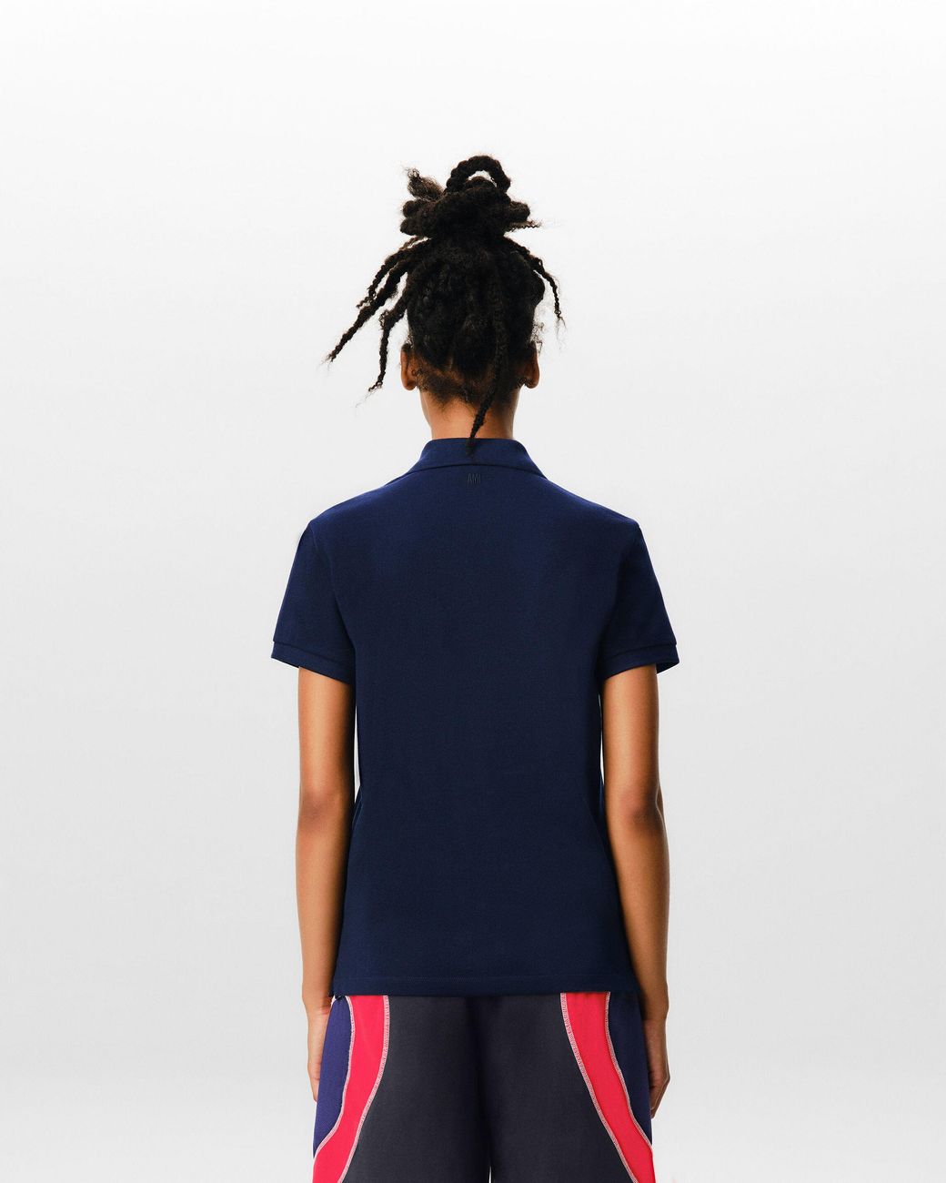 AMI Blue Cotton Polo With Ami De Coeur