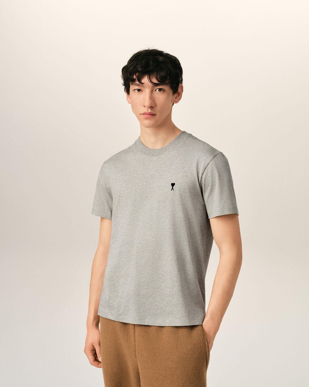 AMI Natural Cotton T-Shirt With Ami De Coeur for men