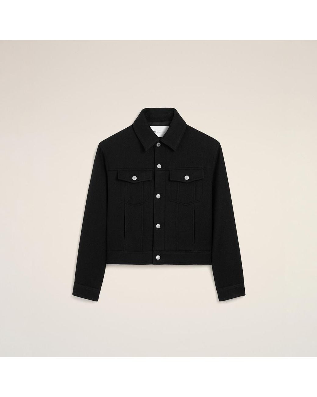 AMI Black Wool Trucker Jacket