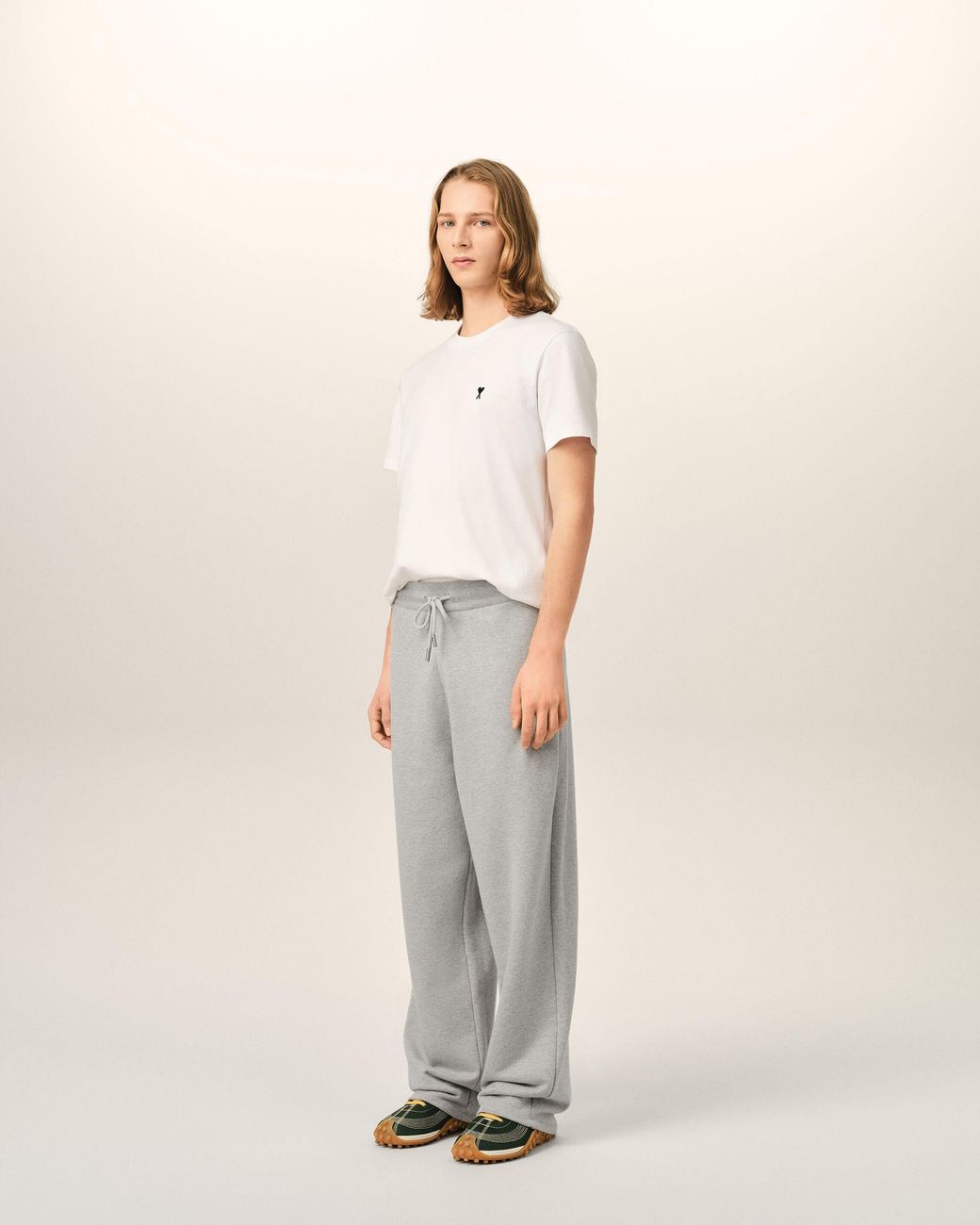 AMI Natural Cotton Track Pants With Ami De Coeur for men