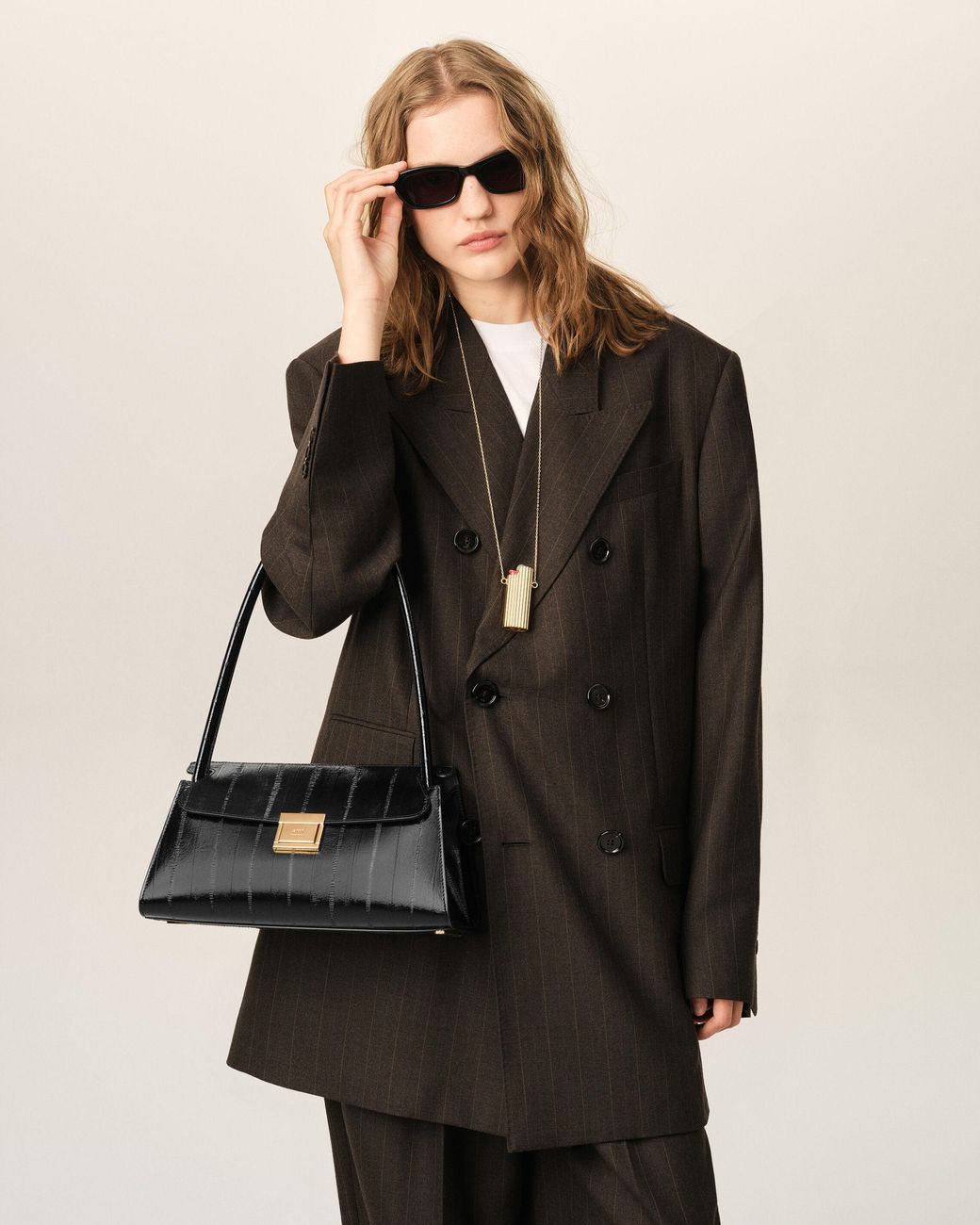 AMI Natural Small Cow Leather Mimi Bag
