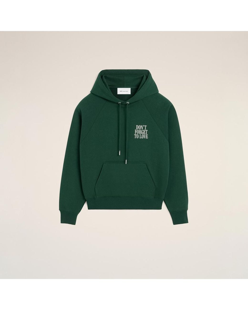 AMI Green Cotton "Don'T Forget To Love" Hoodie