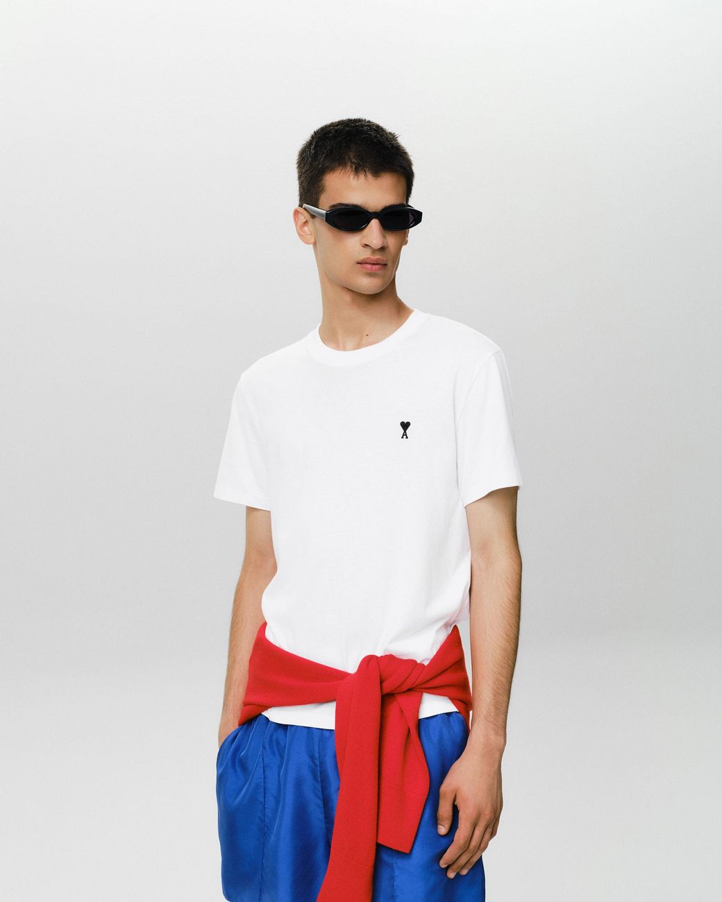 AMI Natural Cotton T-Shirt With Ami De Coeur for men
