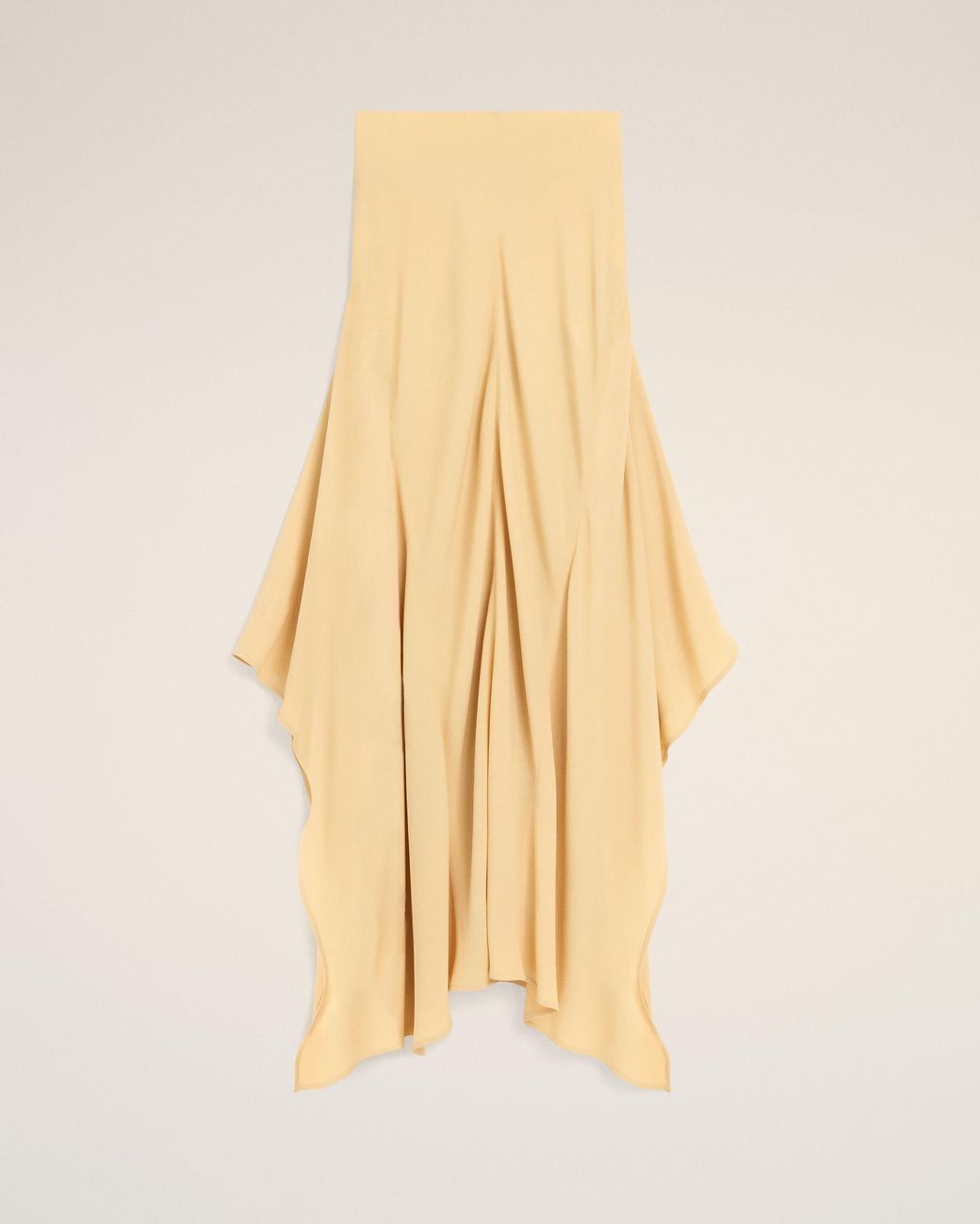 AMI Natural Maxi Flared Blended Silk Skirt