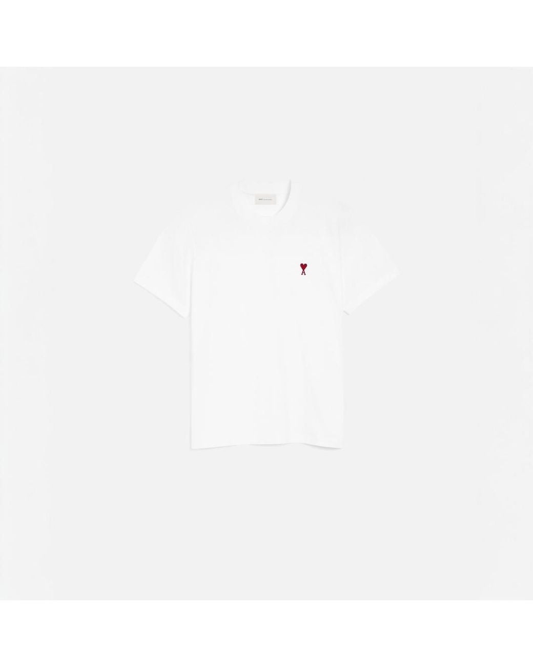AMI Natural Cotton T-Shirt With Ami De Coeur