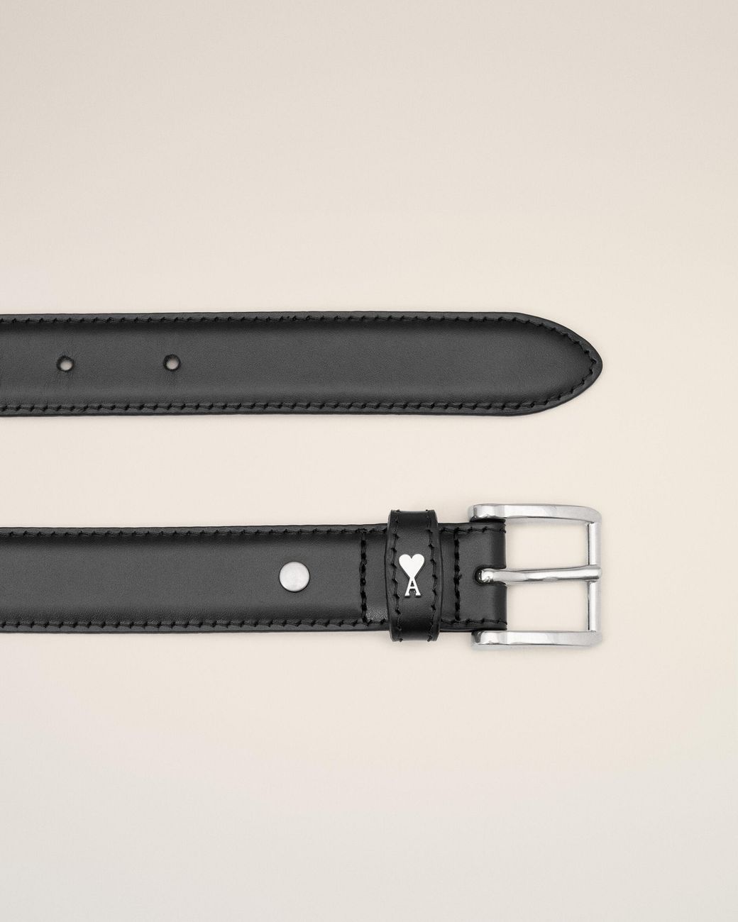 AMI Natural Cowhide Leather Paris Paris 25 Mm Belt