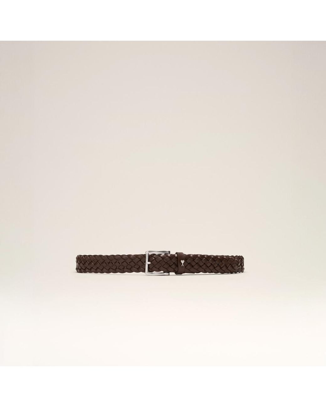 AMI Natural Braided Paris Paris Cow Leather Belt 30Mm