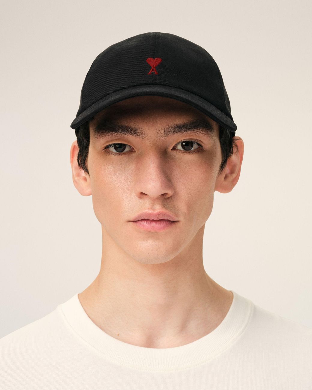 AMI Black Cotton Cap With Ami De Coeur