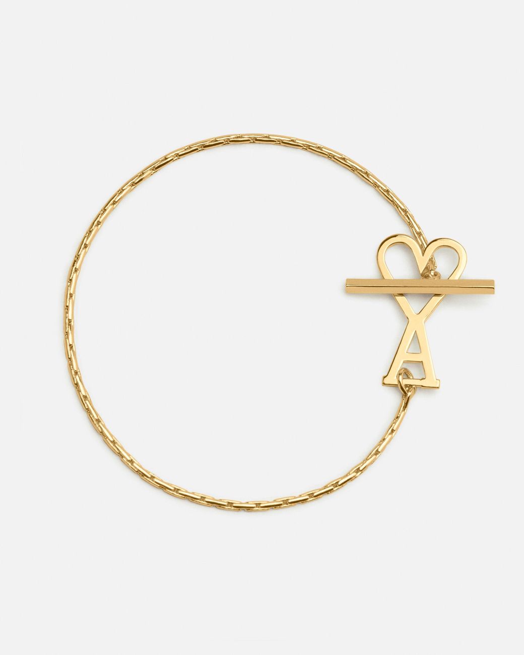 AMI Natural Brass Chain Bracelet With Ami De Coeur