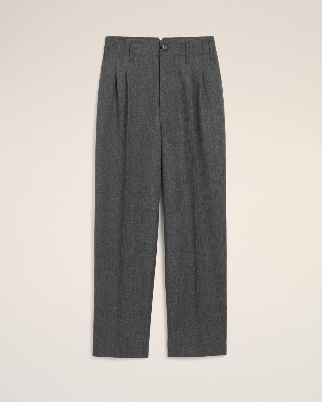AMI Gray Two-Pleats Wool Trousers for men