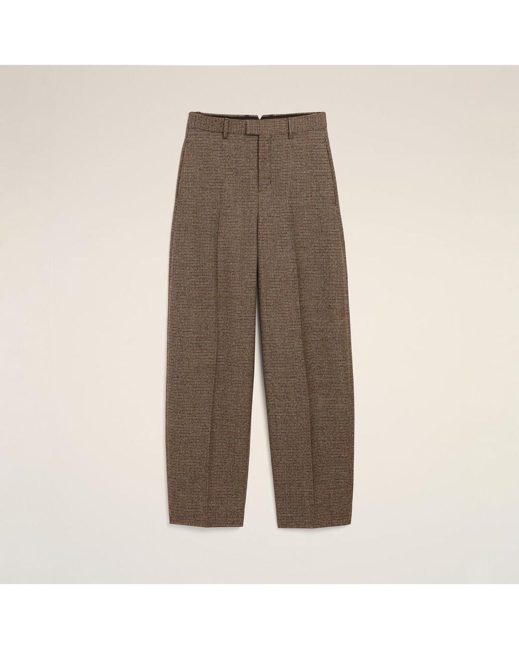 AMI Natural Houndstooth Balloon-Fit Wool Trousers for men