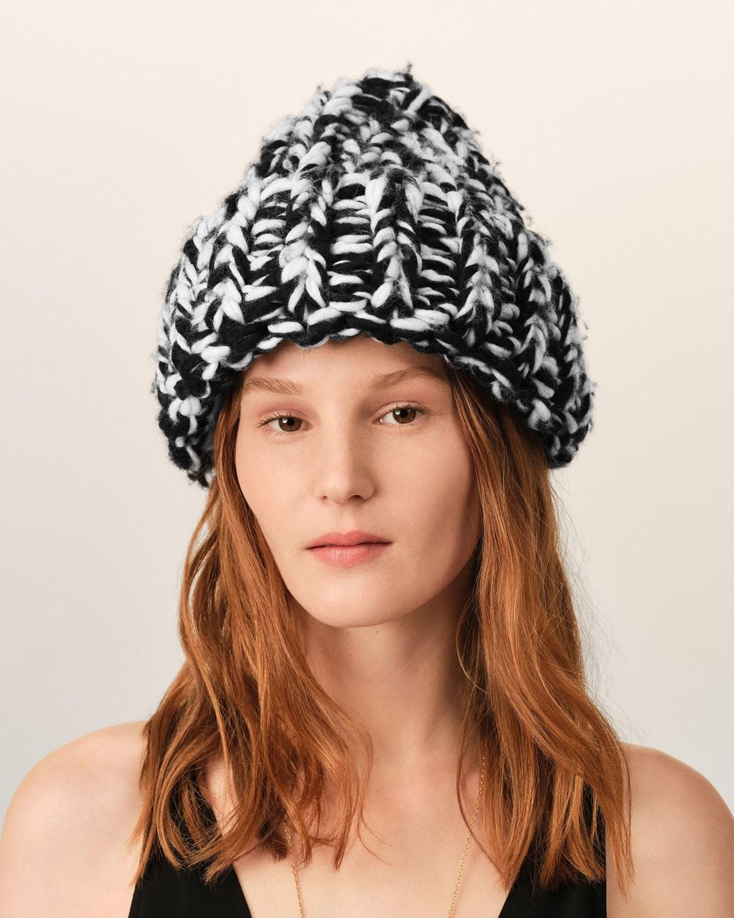 AMI Natural And Wool Knit Beanie