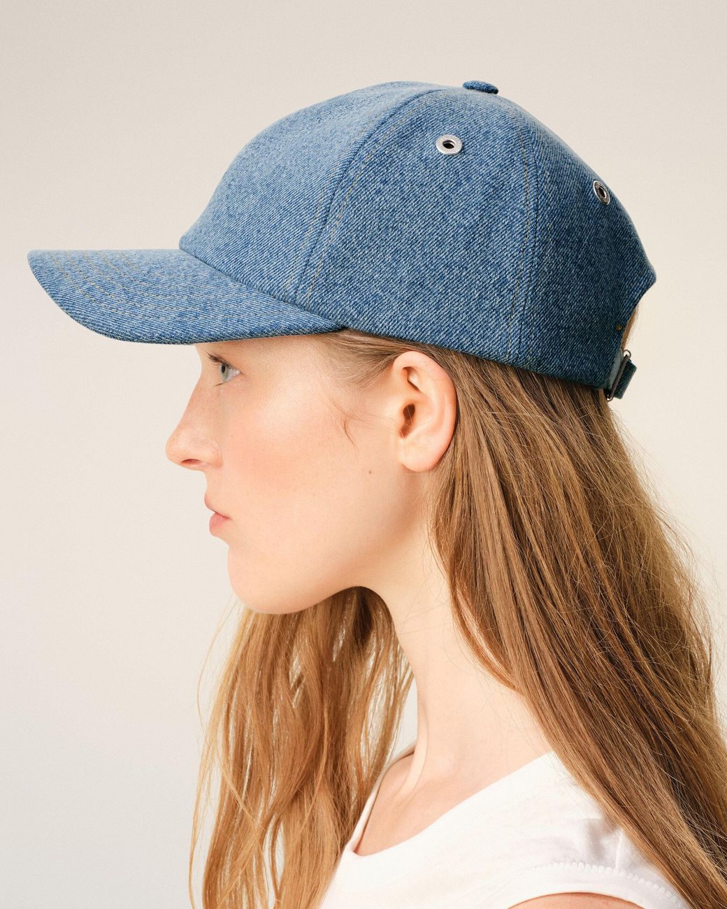 AMI Blue Denim Ami De Coeur Embroidery Cap