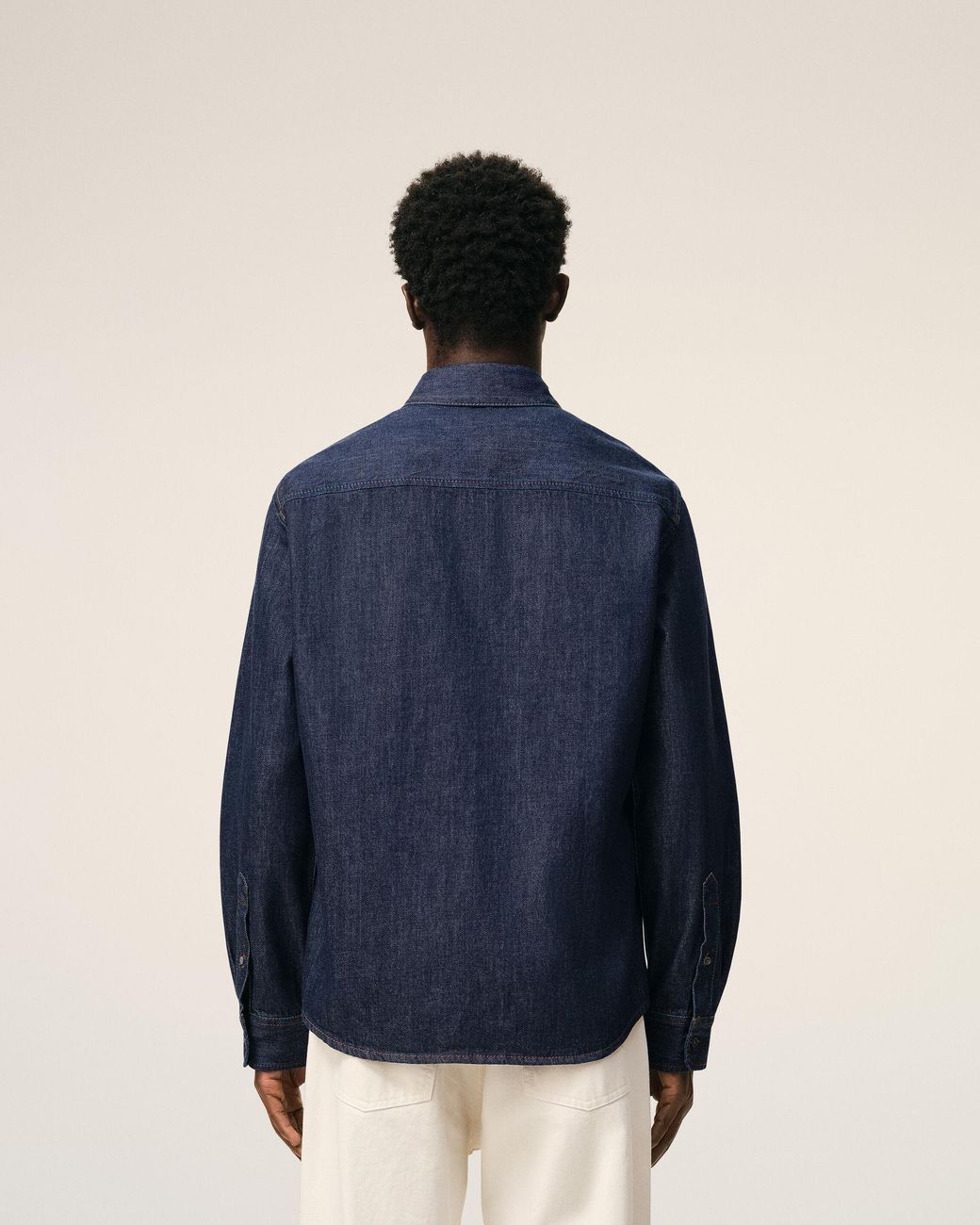 AMI Blue Denim Cotton Ami De Coeur Shirt
