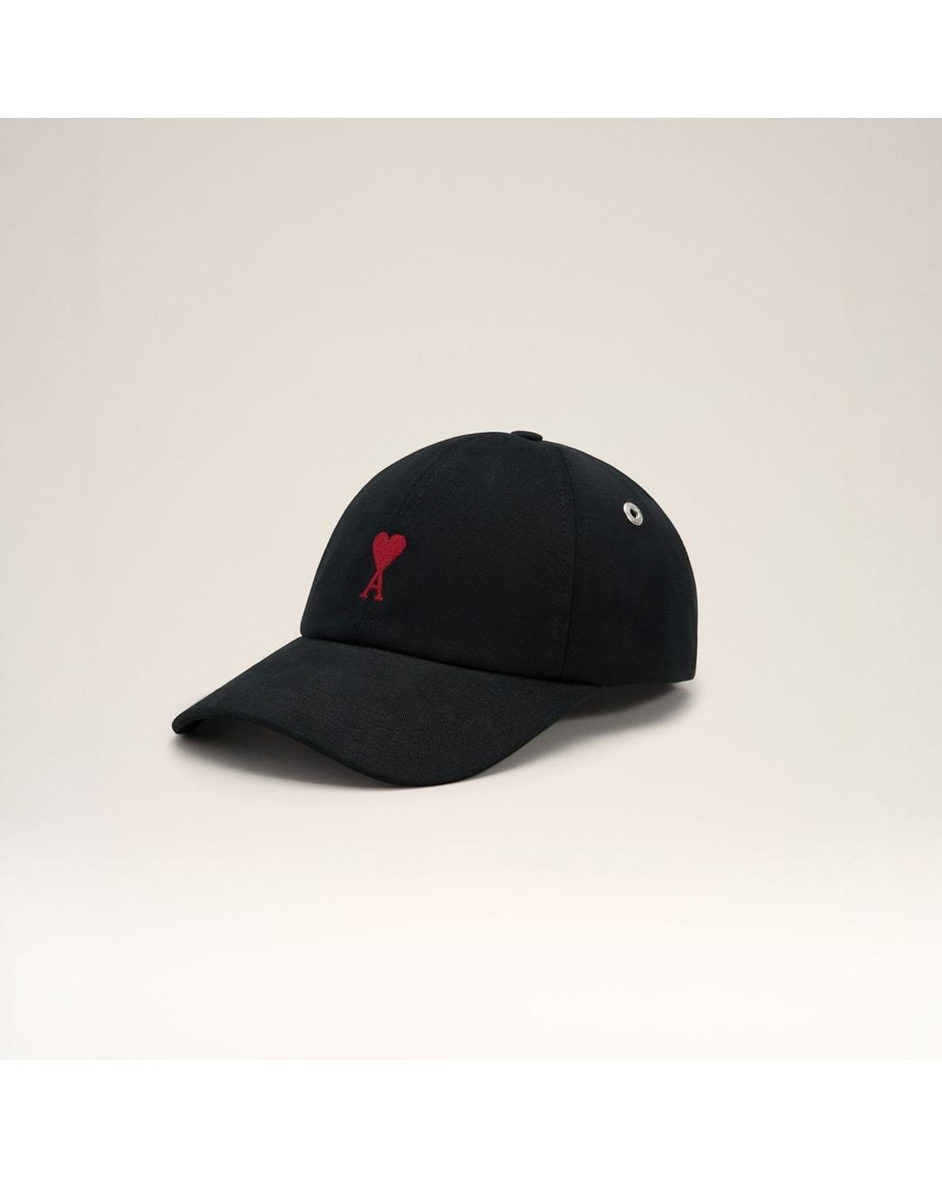 AMI Black Cotton Cap With Ami De Coeur
