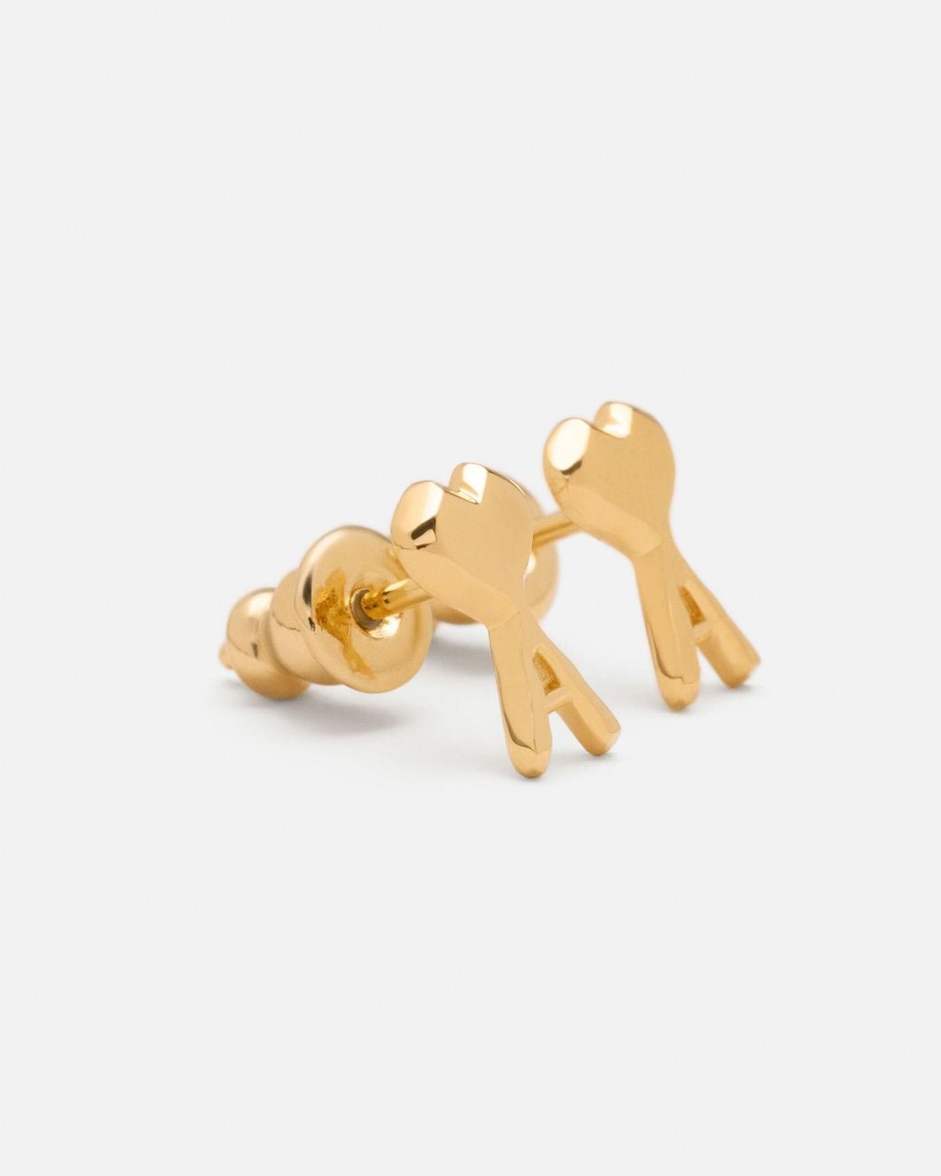AMI Natural Brass Ami De Coeur Hammered Earrings