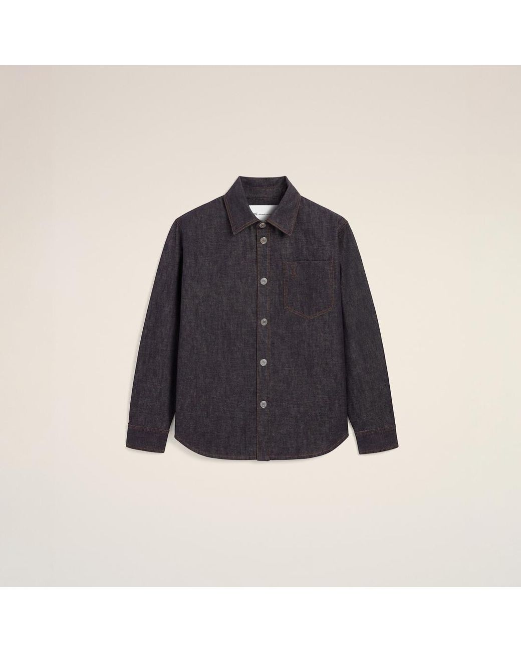 AMI Blue Cotton Overshirt With Ami De Coeur
