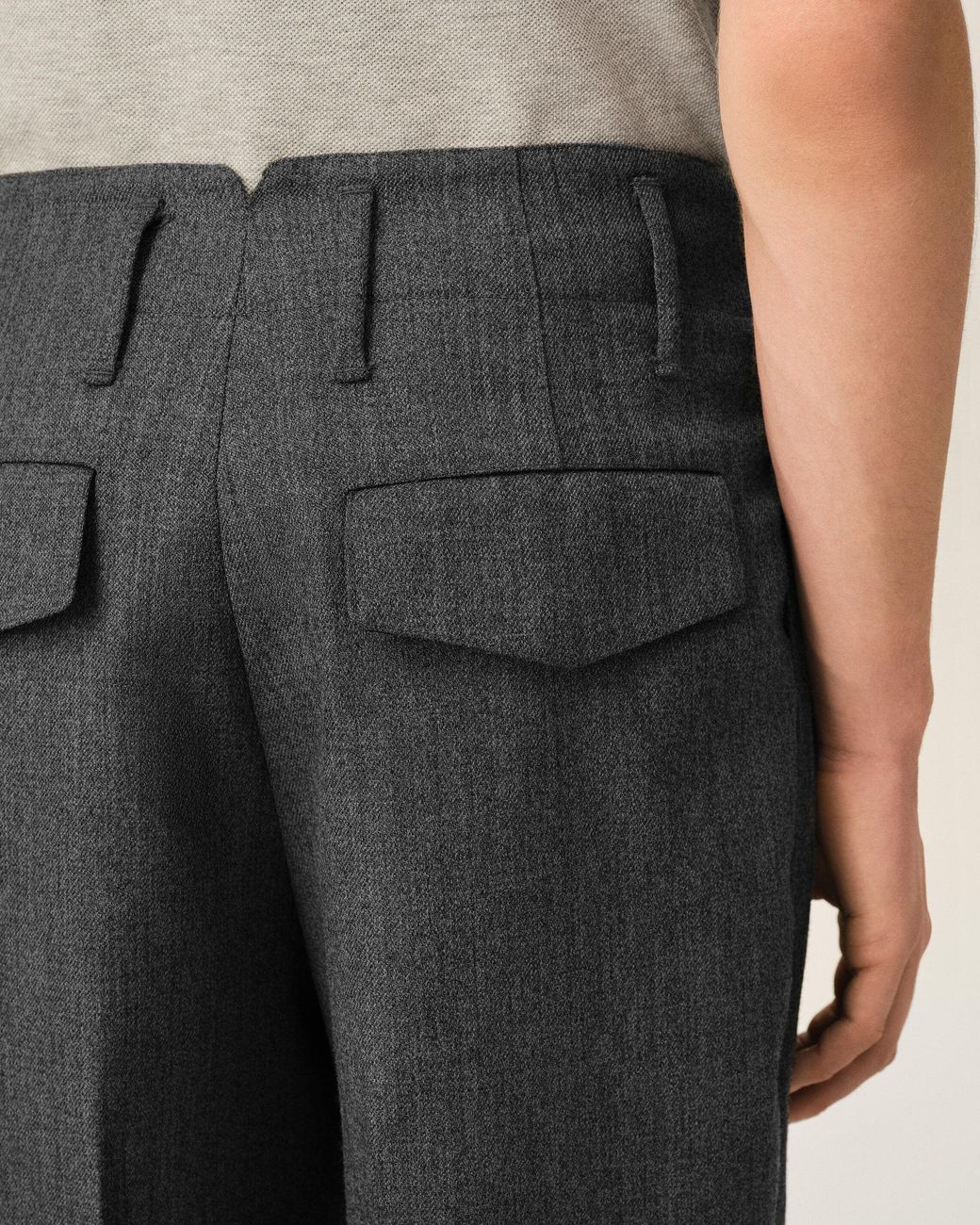 AMI Gray Two-Pleats Wool Trousers for men