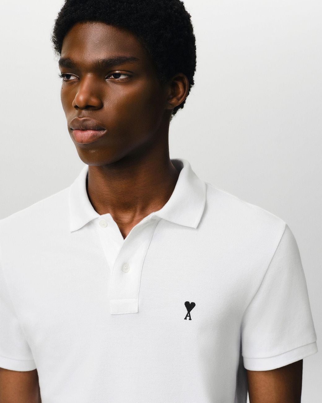 AMI Natural Cotton Short Sleeves Ami De Coeur Polo Shirt for men