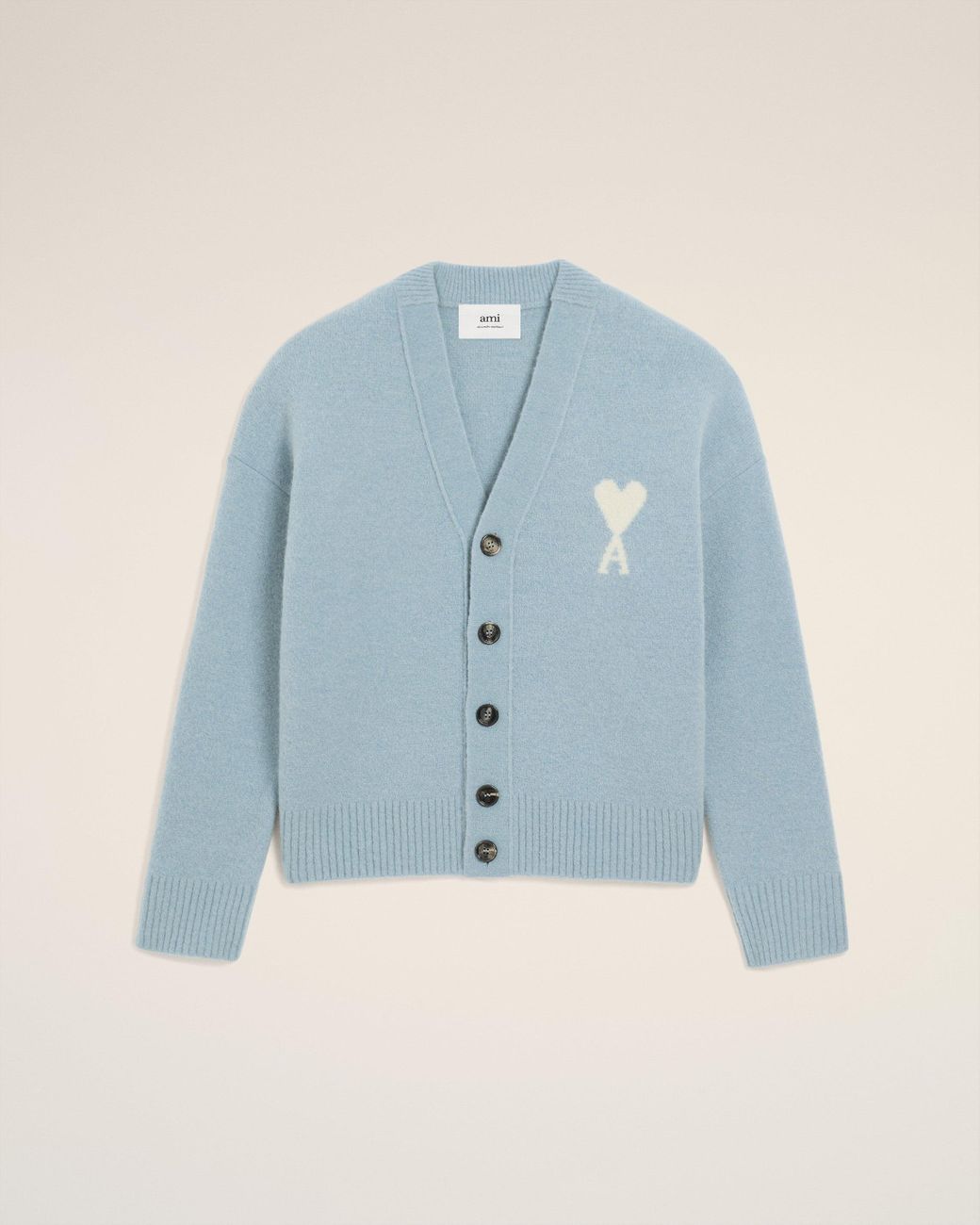 Ami Paris Alpaca Ami De Coeur Cardigan in Blue | Lyst