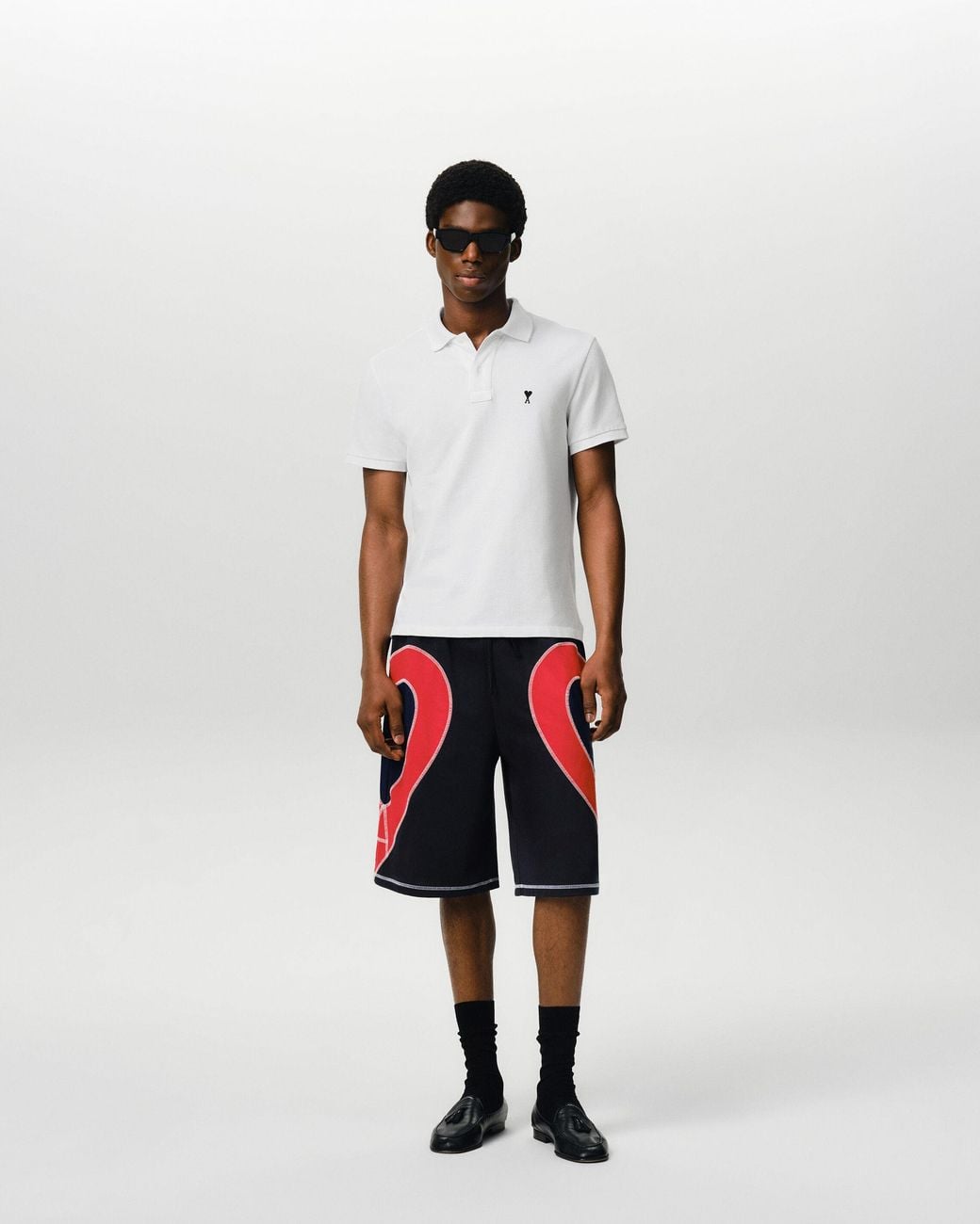 AMI Natural Cotton Short Sleeves Ami De Coeur Polo Shirt for men
