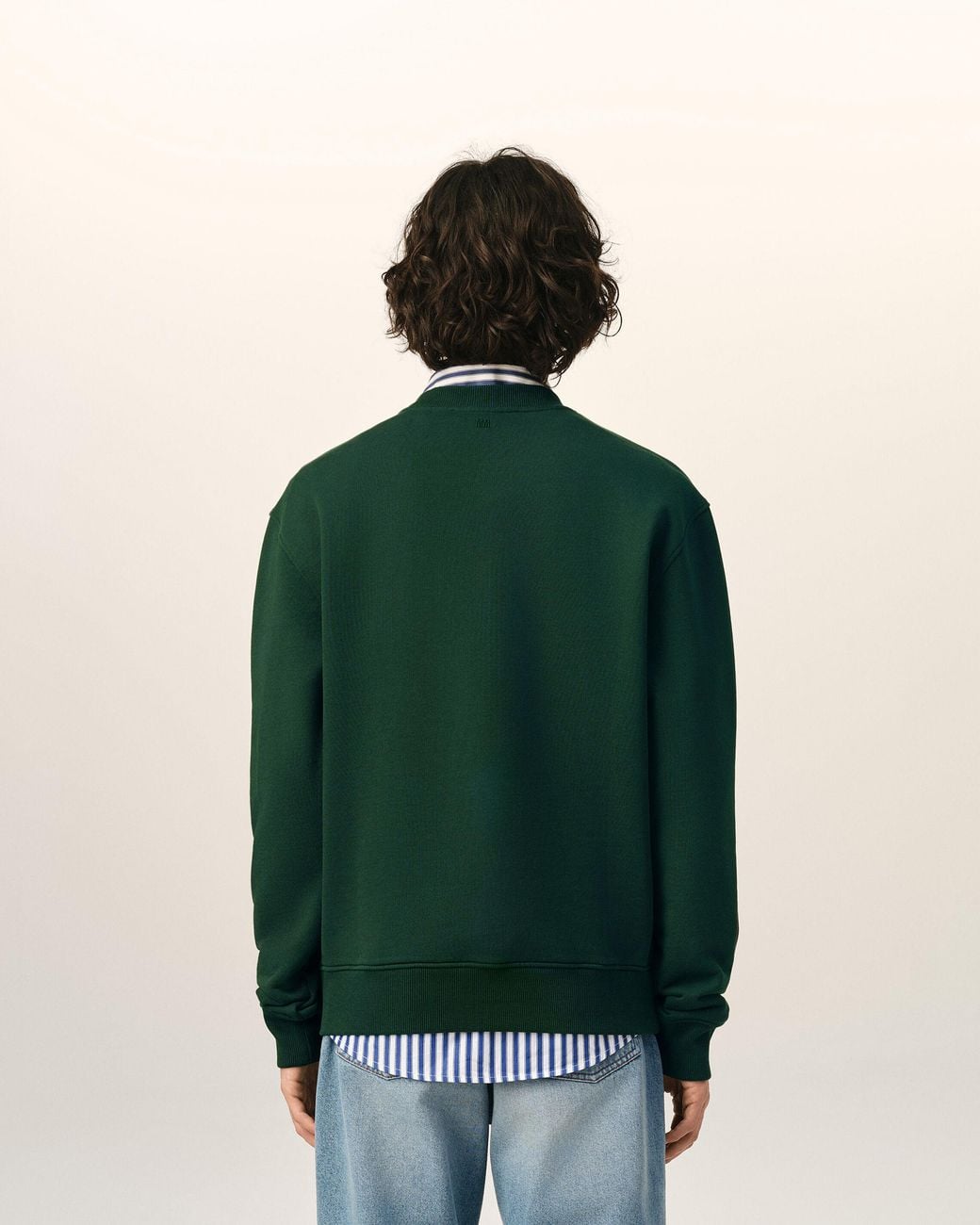 AMI Green Cotton Sweatshirt With Ami De Coeur for men