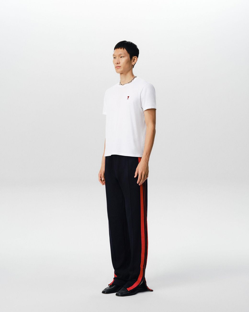 AMI Natural Cotton T-Shirt With Ami De Coeur